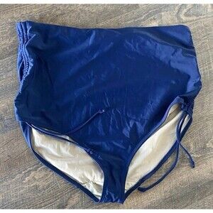 Swim By Cacique Womens Plus Size Tankini Swim Bottoms High Rise Blue Size 22